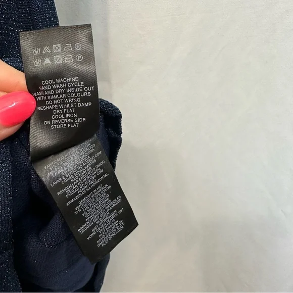 THE FOLD London Lumia Knitted Long Sleeve Pleated Midi Dress in Metallic Blue - Picture 13 of 16